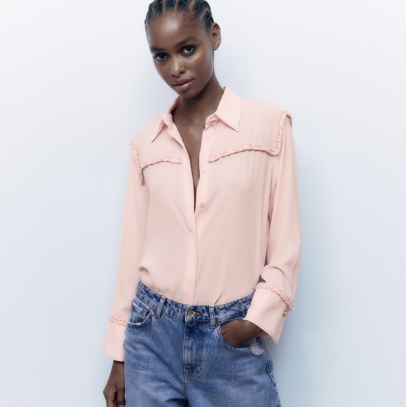 ZARA pink blouse SMALL - Picture 1 of 14